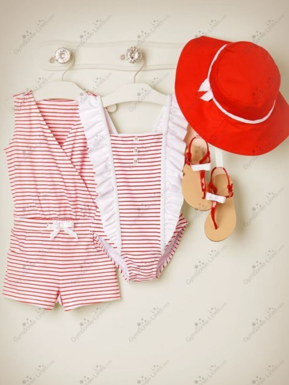 Janie & Jack "Marina Rose" red sun hat